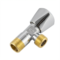 Robinet d'arrêt d'angle YOD OEM à haut débit, 1/2 pouce, en acier inoxydable chromé, avec noyau à bille en cuivre et filetage mâle, pour toilettes