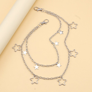 Chaîne de pantalon double couche en alliage de zinc, chaîne de taille pour usage quotidien, accessoire de mode Hip Hop Punk - Product Image 3