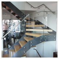 Poteau de fixation en métal poli PRIMA pour balustrade en verre, finition brillante, idéal pour escaliers résidentiels haut de gamme