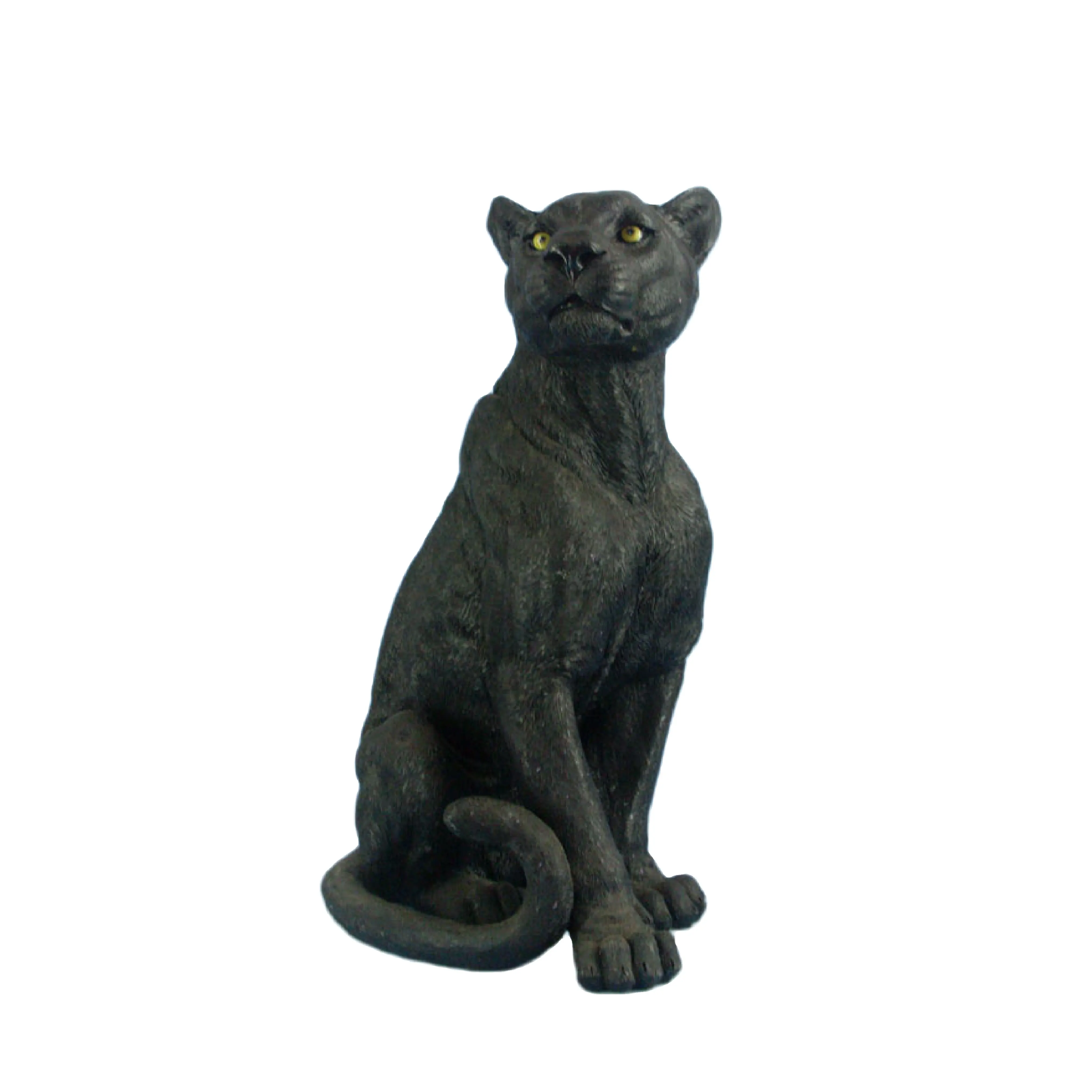 Ornamenti da giardino in poliresina di leopardo nero puro in resina personalizzata statue di animali personalizzabili Innovative
