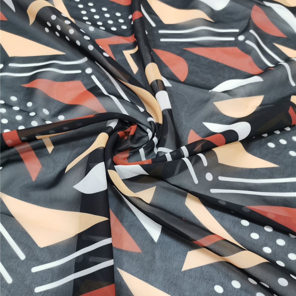 Ghana Kente Digital Printed Soft Chiffon African Wax Print Chiffon Polyester Fabric for Muslim Dress