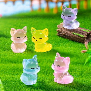 Mini Statuetta Luminosa di Volpe a Sorpresa in Resina, Oggettistica Animale per Casa delle Bambole e Decorazioni per Micro Paesaggi da Giardino Fatato - Product Image 2