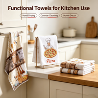 Serviettes de cuisine en microfibre imprimées sur mesure, séchage rapide, absorbantes, chiffons à vaisselle carrés, chiffons de nettoyage écologiques, vente en gros OEM