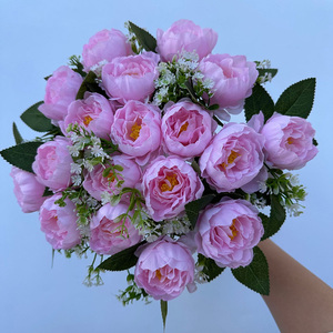 18 têtes de pivoines artificielles de 40 cm, bleues, rouges, orange, blanches, grands bouquets de <span class=keywords><strong>fleurs</strong></span> de pivoine - Product Image 3