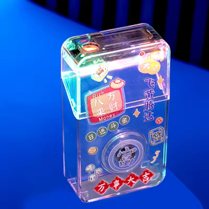 USB có thể sạc lại nhẹ hơn vonfram di động đánh lửa 20 cái nhựa trong suốt Acrylic thuốc Lá Trường hợp tùy chỉnh mô hình cổ điển - Product Image 1