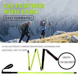 OKHEALINGバックルタイプ折りたたみ式テレスコピックT800炭素繊維ハイキングポール - Product Image 6