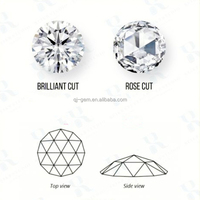 Perles de Moissanite VVS à dos plat, forme ronde personnalisée, taille Rose, testées au diamant, pour la fabrication de bijoux, à bas prix
