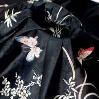 Nouveau lancement 2026 – Tissu jacquard 100 % polyester brodé, respirant, style chinois, pour coussins et sacs de mariage