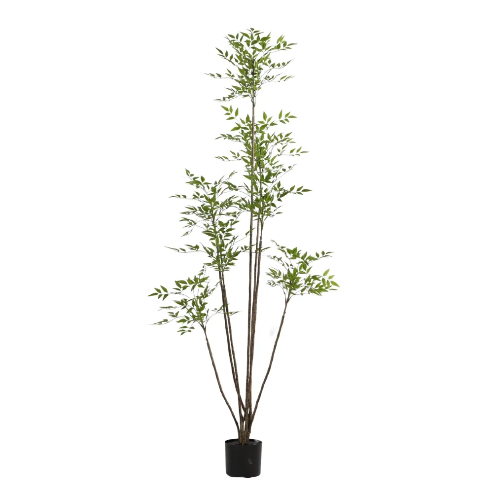 Bonsái Artificial Nandina Faux planta de bambú en maceta plantas de casa artificiales para jardín hogar Oficina baño Decoración