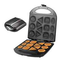 Petits appareils de cuisine : Gaufrier électrique automatique 12 trous pour gaufres aux noix, gaufres Apera, gaufres enroulées et saucisses grillées