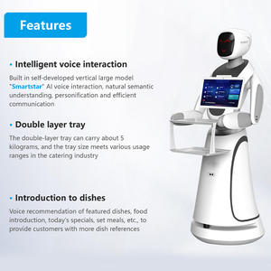 <span class=keywords><strong>Robot</strong></span> de livraison de nourriture Amy avancé, IA, double plateau, service autonome, expression LED pour restaurant, hôtel, café - Product Image 6