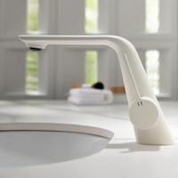 Robinet de salle de bain à poignée unique, mitigeur de lavabo moderne à poser sur le comptoir avec aérateur nid d'abeille et valve en céramique