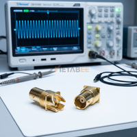 Connecteur coaxial RF BNC mâle à souder 50 Ohm, montage sur panneau, avec coupelle à souder, en laiton nickelé, DC à 4 GHz
