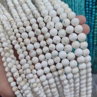 Perles rondes blanches naturelles en turquoise en vrac pour accessoires de bricolage