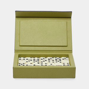 Boîte de dominos verte en cuir 20*13.5*4 cm Offre Spéciale de pliage magnétique - Product Image 1