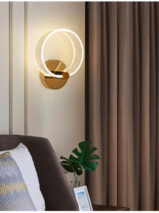 고급 크리에이티브 LED 철제 골드 컬러 모던 디자인 침실 장식 벽등 (거실, 빌라 실내용) - Product Image 6