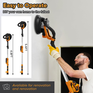 Drywall 880W F7238B with Vacuum Dust Collection 6 Variable Speed Extendable Handle 110-230V for <b>Popcorn</b> Ceiling - Product Image 2