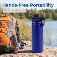 Bouteille d'eau en acier inoxydable personnalisée avec logo, isolée thermiquement, légère, ergonomique, pour le yoga, le cyclisme, la course à pied