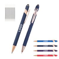 Stylo Bille Métallique Personnalisé de Marque Luxe avec Stylet, Finition Douce au Toucher, pour Promotion, Logo Imprimé