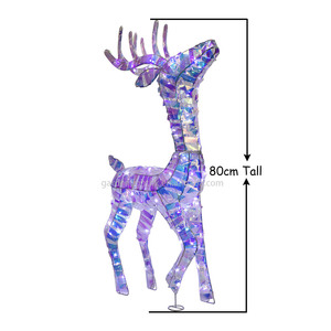 Moderno 80CM Interior Exterior Navidad Decoración Lridescent Deer Cool White LED Cobre Alambre Luz Fábrica para el hogar Patio Fiesta de vacaciones - Product Image 2