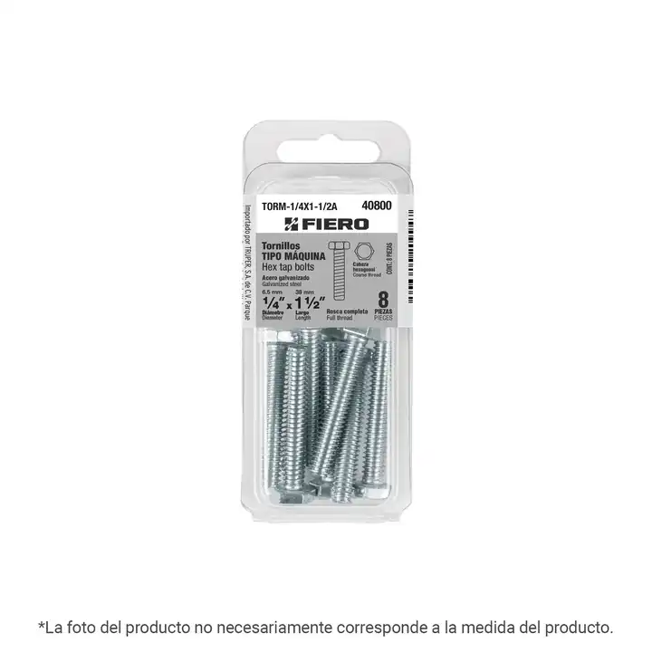 12-Unit Box of FIERO Machine Type Blister with 5 Screws 5/16' X 1-1/2'