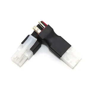 Tamiya To Deans T Plug Transfer Adaptor Konektor Jantan Betina Baterai Lipo RC, Model RC untuk Baterai Bibir RC Nirkabel Hitam/Merah