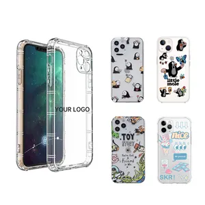 Anti Drop Custom Personalized Logo Mobile Phone Shell Air Cushion Air Pressure Shell Printed Case For Transparent Materials