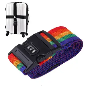 DC042 Adjustable Luggage Straps Fashion Portable Suitcase Belts with Combination Lock Custom Travel Luggage Belt Strap