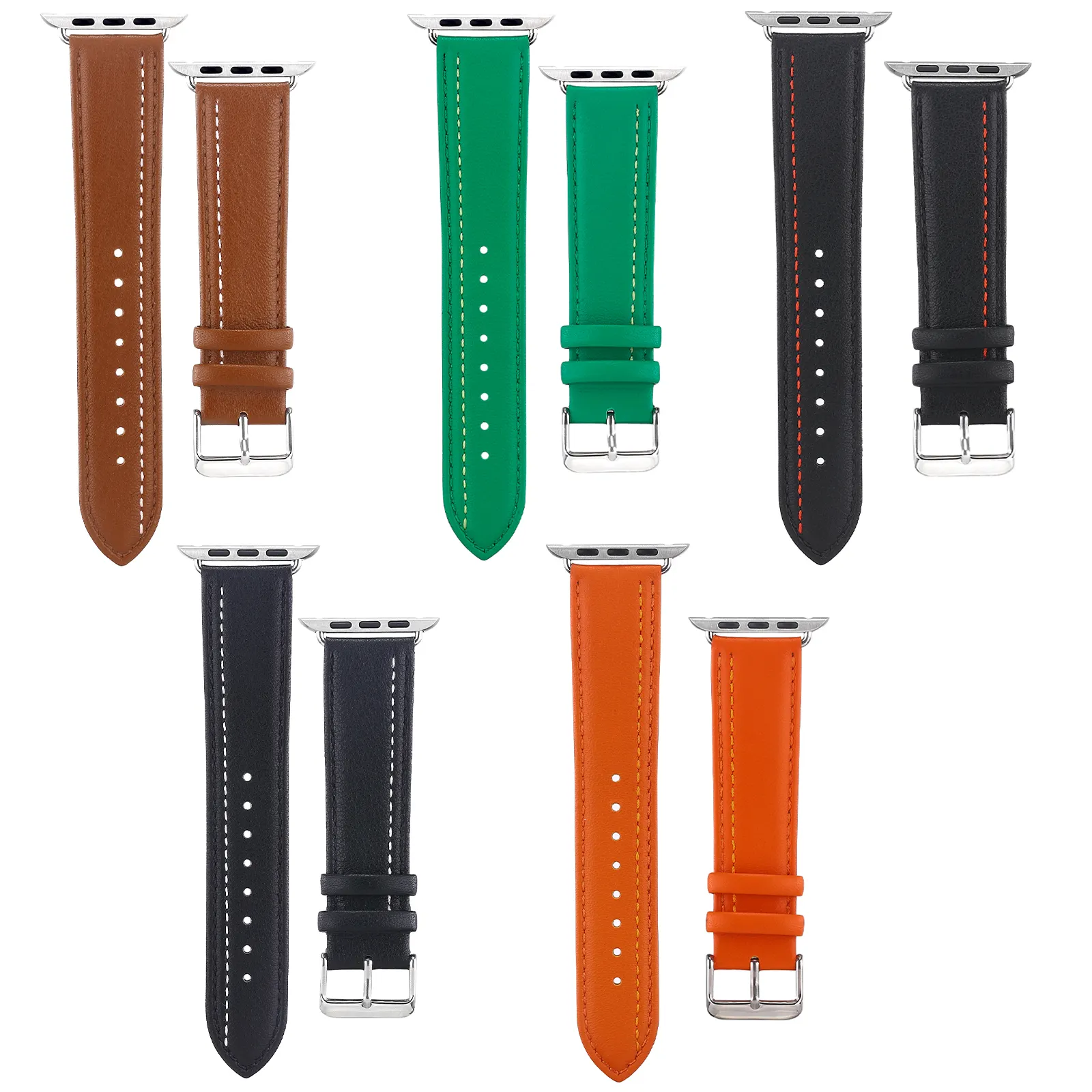 Genuine Leather Watch Strap Band For Apple Watch 38mm 40mm 42mm 44mm 49mm 41mm 45mm Strap Wristband