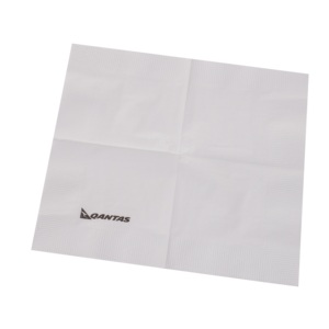 Serviettes en papier jetables douces Qantas Virgin Wood Pulp, 2 plis, 4 volets, imprimées, blanches, pour cocktails - Product Image 6