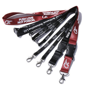 Vente chaude Lanière Promotion Personnalisée Polyester Courroie De Cou Conception Plat Blanc Porte-clés Lanière avec Logo - Product Image 1