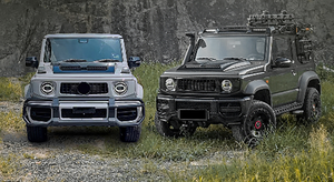 Para 2020 + <span class=keywords><strong>Suzuki</strong></span> <span class=keywords><strong>Jimny</strong></span> actualizado para clase G W464 G63 AMG para <span class=keywords><strong>Brabus</strong></span> Bodykit parachoques delantero parrilla rueda ceja cubo de rueda - Product Image 4
