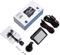Caméra de tableau de bord d'enregistrement automatique voiture DVR 4 pouces écran Dash Cam 3 caméras objectif enregistreur vidéo Portable avec caméra de recul