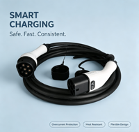 Câble de recharge EV de type 2 européen 16A 32A Double tête de charge IP55 220V 380V 3m 5m Personnalisable OEM pour station de recharge de véhicules électriques