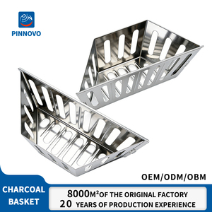 Cesta <span class=keywords><strong>de</strong></span> <span class=keywords><strong>carbón</strong></span> metálica duradera Pinniu con asa resistente al calor para parrillas y ahumadores, uso en exteriores, camping y <span class=keywords><strong>barbacoa</strong></span> - Product Image 1