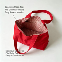 Bolsa de Lona Personalizada con Impresión, Bolsa de Compras de Lona Roja, Bolsa de Regalo Promocional, Bolsa de Lona Publicitaria