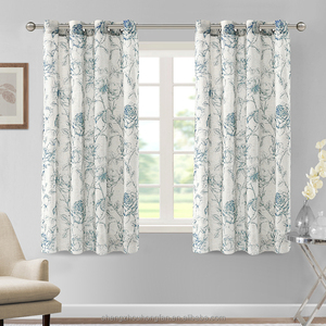Boho Floral Lin Rideaux, Semi Sheer Light Filtering Grommet Farmhouse Vintage Rideau, Imprimer Motif Traitements <span class=keywords><strong>pour</strong></span> Chambres - Product Image 6