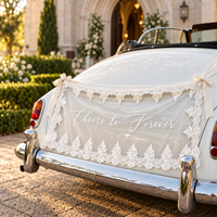 Bannière d'arche de mariage en dentelle, panneau de bienvenue personnalisé pour mariage, ruban et nœud pour l'entrée de la cérémonie, la réception et la décoration de fête
