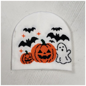 Gorro de punto jacquard de calabaza de <span class=keywords><strong>Halloween</strong></span> con bordado de calavera fantasma de terror, gorro de <span class=keywords><strong>disfraz</strong></span> para fiesta de invierno, logotipo personalizado, venta al por mayor - Product Image 6