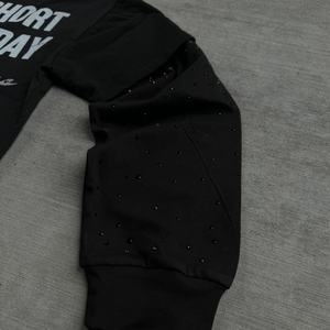 Streetwear Custom Heavyweight Thick Cotton <b>T</b> <b>Shirts</b> Men Screen Printing <b>rainbow</b> Logo Double Layer Long Sleeve Rhinestone <b>T</b>-<b>Shirt</b> - Product Image 2