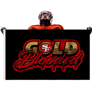 Drapeau de football NFL personnalisé 3x5 pieds avec de nombreux designs, drapeaux des Niners de San Francisco 49ers - Product Image 1