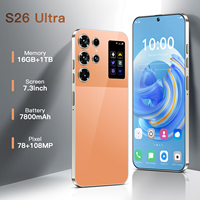 Smartphone S26 Ultra 8+256 Go 5G, appareil photo 108 MP, batterie 7800 mAh, écran HD+ 7,3 pouces, double SIM, Android 14