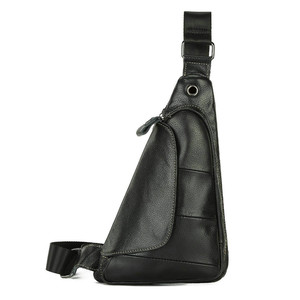 Genuine Leather Men's <b>Sling</b> Bag Vintage Crossbody Chest Bag Zipper <b>Shoulder</b> Pack for Travel Business Daily Use - Product Image 1