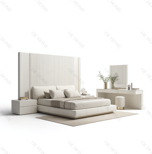 Modern Design Double Leather King <b>Bed</b> Wardrobe Dresser Wholesale Luxury Solid Wood Furniture Set for Hotels and Home Bedrooms - Product Image 4