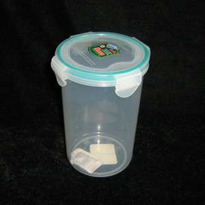 <b>Plastic</b> Cylinder Food <b>Storage</b> <b>Container</b> Set Airtight Clip On Lid Household Kitchen Use - Product Image 2