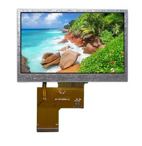 Módulo de tela lcd tft, interface rgb 4.3 polegadas 480x272 ips 24 bits com alto brilho e painel de toque