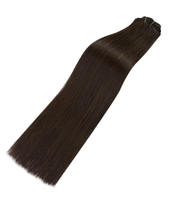 Extensions de cheveux à clipser Salon Choose, qualité 12A, cheveux vierges non traités, cuticules alignées, couleur marron naturel.