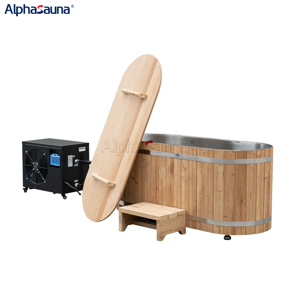 Ice Bath Tub With Cooling And Heating System Hemlock Wood Cold Plunge Wooden Ice Bath Cold Plunge With Water Chiller