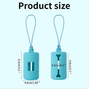 ที่เก็บถุงเก็บอุจจาระสุนัขแบบพกพา Huamaohengchun พร้อมห่วงยางยืด ที่จ่ายถุงขยะสำหรับสัตว์เลี้ยงแบบขึ้นรูปพลาสติกนิ่ม - Product Image 3