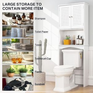 Étagère <span class=keywords><strong>en</strong></span> <span class=keywords><strong>bois</strong></span> moderne <span class=keywords><strong>pour</strong></span> salle de bain au-dessus des toilettes avec armoire de rangement - Product Image 4